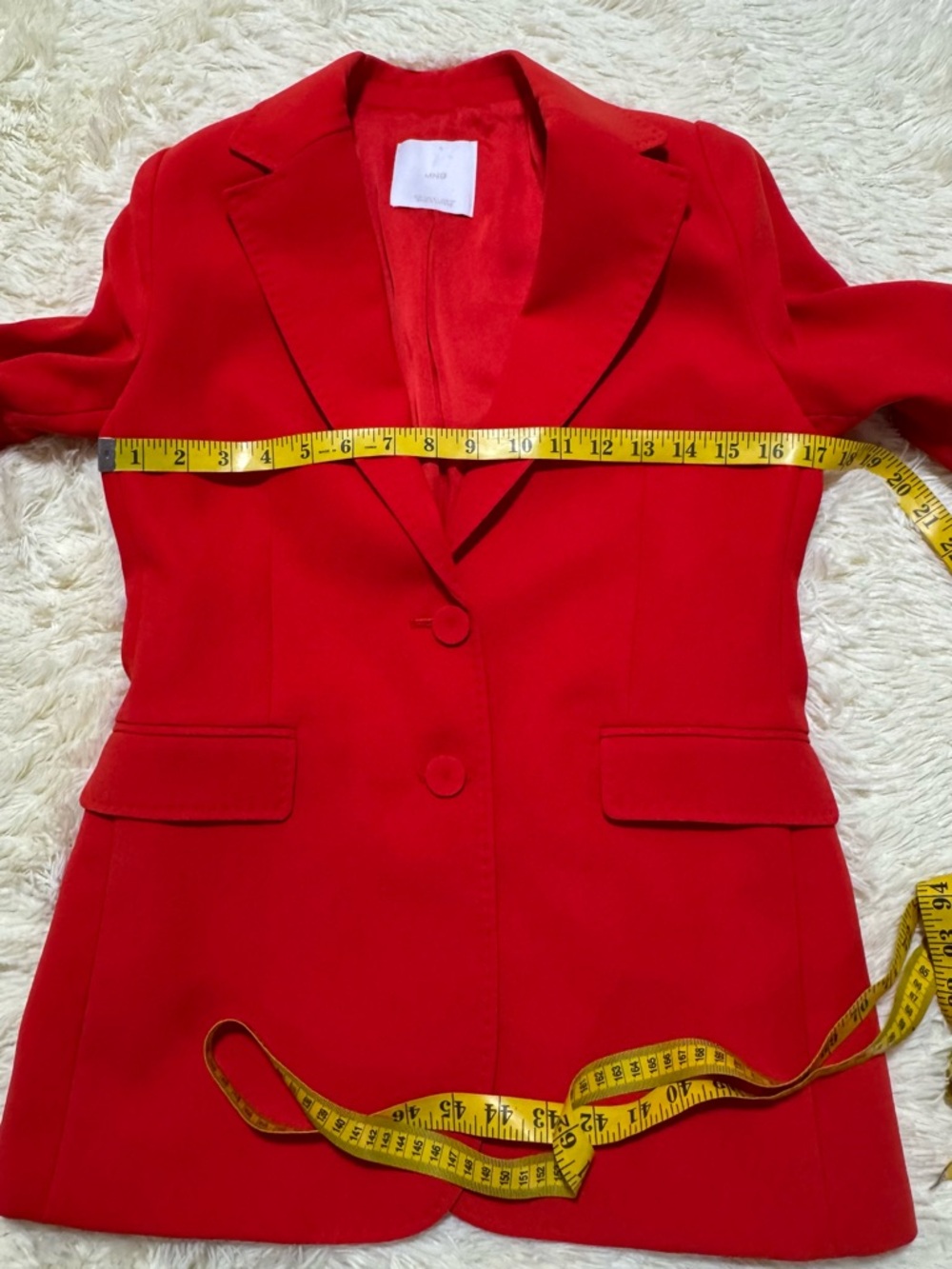 Mango Red Tailored Blazer Jacket Size S Career Office Chic - Picture 8 of 13
